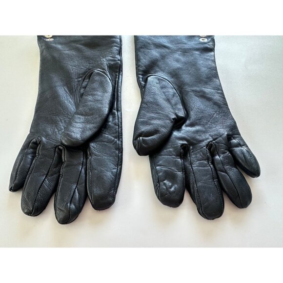 Altare Black Genuine Leather Gloves with Zebra Print Accents Women's LG - Picture 6 of 6